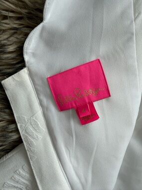 Lilly Pulitzer White Dress with Hot Pink Logo Tag